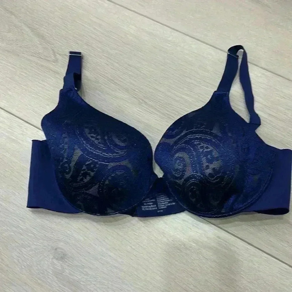 Soma Vanishing Back Blue Paisley Lace Full Coverage Underwire Bra Size 36 B - Picture 5 of 8